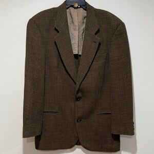 Boss Hugo Boss Houndstooth Wool Linen Blazer Sports Coat 42 L Preppy‎ Business